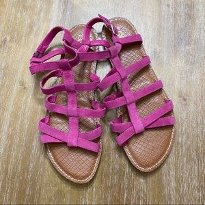 LOFT Pink Suede Gladiator Sandals 10